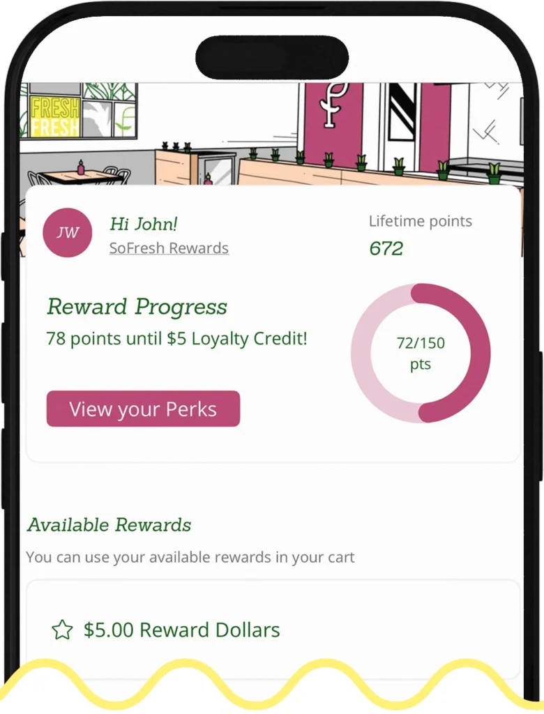 SoFresh app rewards screen